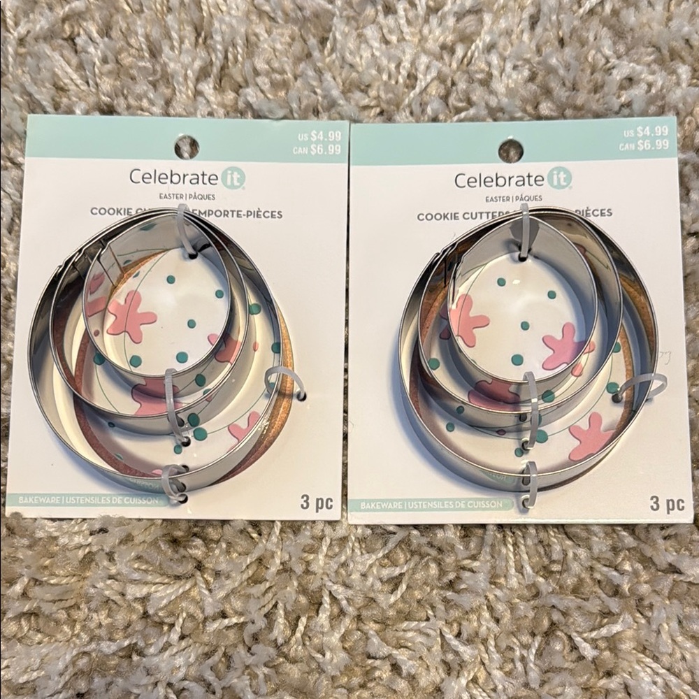 🌻 NWT Bundle of 2 Sets of Celebrate It Egg Cookie Cutters